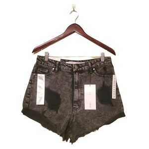 Tinseltown Womens Jean Shorts Black 13 Plus Size High Rise Distressed New